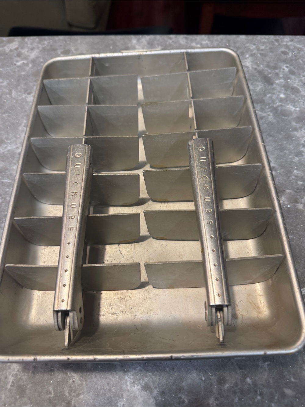 1950’s Vintage aluminum Quickube double ice cube tray